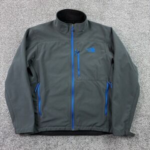 The North Face Apex Bionic Softshell Jacket Mens Large Gray Blue Zip Windbreaker
